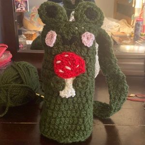 Hand made crochet bottle holder